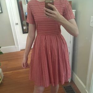 ModCloth Bea & Dot Red striped short sleeve dress